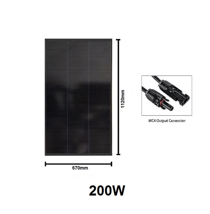 Pannello solare rigido 200W dim. 1120x670x25mm