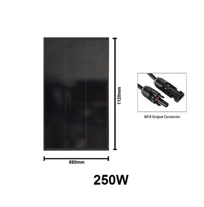 Pannello solare rigido 250W dim. 1120x880x25mm