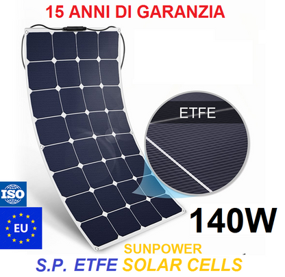 Pannello solare flessibile Sunpower ETFE 140W dim. 1050x540x3mm