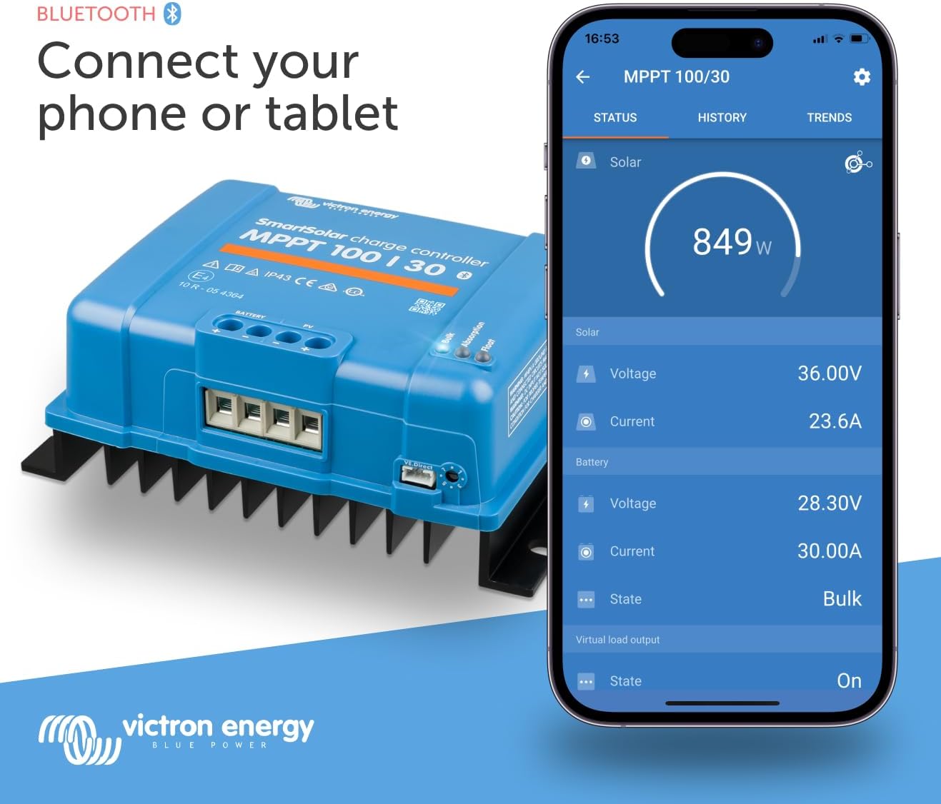 Victron Energy SmartSolar MPPT 100V 30A 12/24 (Bluetooth)