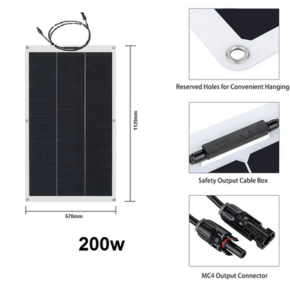 Pannello solare flessibile 200W dim. 1120x670x3mm