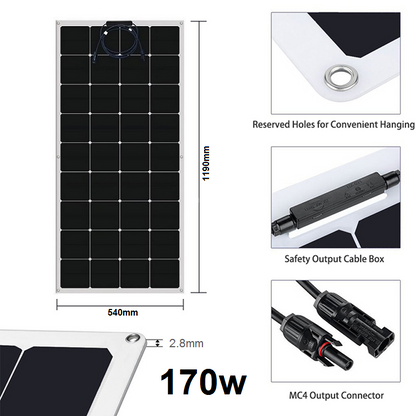 Pannelli solari flessibili ETFE 170W dim. 1190x540x3mm